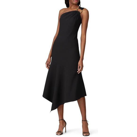 Shoshanna Black Eonia One Shoulder Dress size 16 - Picture 1 of 8